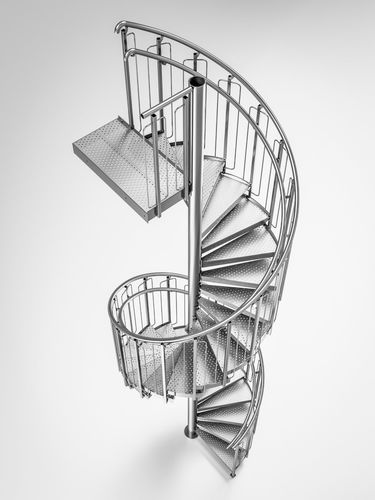 Wendeltreppe - TLC Sp. z o.o. - halbgewendelt / Metallstufen / mit Stahlstruktur