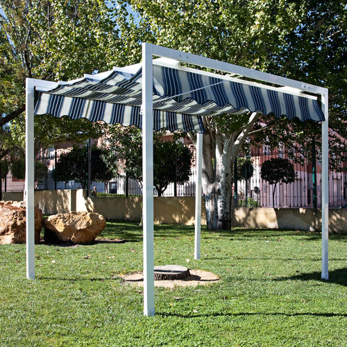 Selbsttragende Pergola - Persax - Aluminium / mit Stoffüberdachung