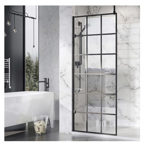 Festinstallierte Duschwand - BDD-HAR-P0750-A-BK - BAGNODESIGN - Hartglas