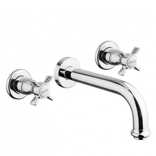Zweigriffmischer für Waschtisch - BDM-BIA-309 - BAGNODESIGN - wandmontiert / aus verchromtem Metall / für Badezimmer
