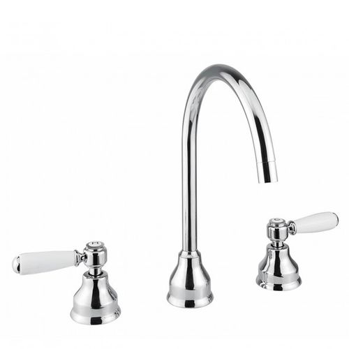 Zweigriffmischer für Waschtisch - BDM-MBR-303-W - BAGNODESIGN - Aufsatz / aus verchromtem Metall / für Badezimmer