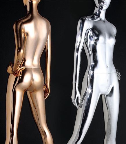 Frau-Schaufensterpuppe - CHROME FINISH - CNL mannequins - abstrakt