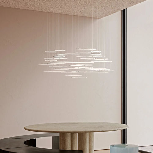 Moderner Kronleuchter - Bruma Dense 125 - Giopato & Coombes - Aluminium / Muranoglas / für Gewerbegebrauch
