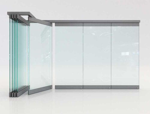 Falttrennwand - F2 - Salinox - mit Glasfront / Aluminium / für professionellen Einsatz