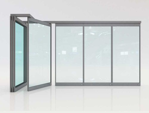 Falttrennwand - F3 - Salinox - mit Glasfront / Aluminium / für professionellen Einsatz