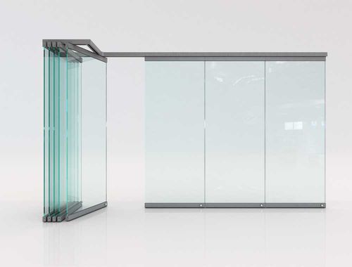Falttrennwand - F6 - Salinox - mit Glasfront / Aluminium / für professionellen Einsatz