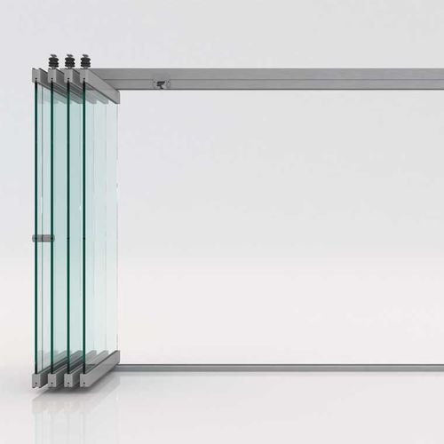 Falttrennwand - FB CR - Salinox - mit Glasfront / Aluminium / für professionellen Einsatz