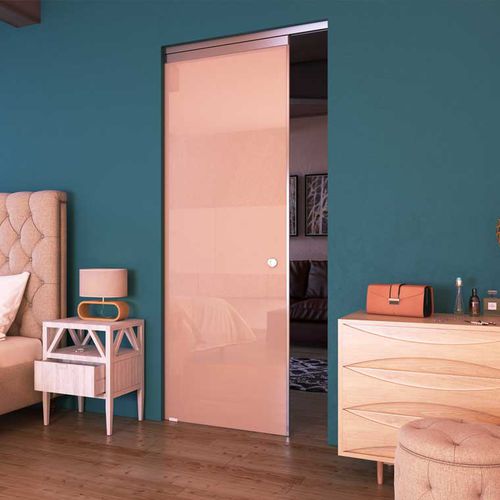 Tür für Innenbereich - SL 4050 - Salinox - Glas / Aluminium / Schiebe