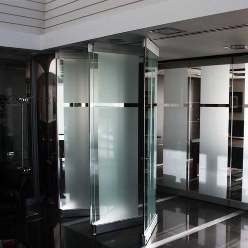 Falttrennwand - F1 - Salinox - mit Glasfront / Aluminium / für professionellen Einsatz