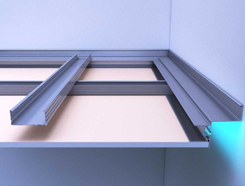 Aluminiumprofil - S-LED - Salinox - für Trennwand / für abgehängte Decken / für Pfosten und Riegel