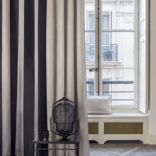 Vorhangstoff - GRANDIOSO : GADOLINIUM - FR-One - Streifenmuster / FR-Polyester / waschbar