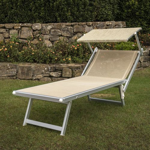 Moderne Sonnenliege - RELAX - RED SRL - Stoff / anodisiertes Aluminium / 100% recycelbar