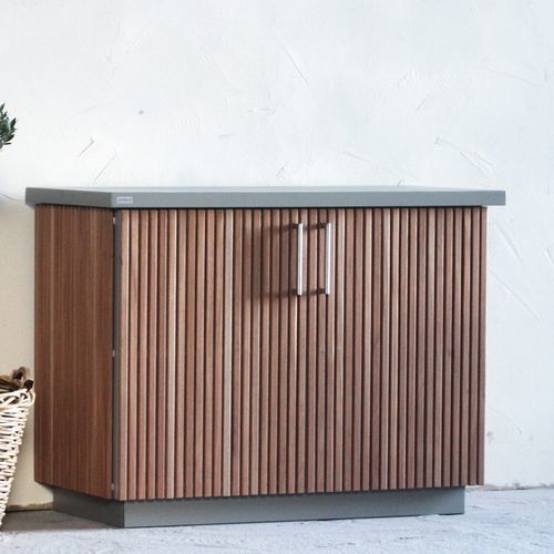Modernes Sideboard - CUBIC OUTDOOR LIVING - Holz / Keramik / mit Schubladen