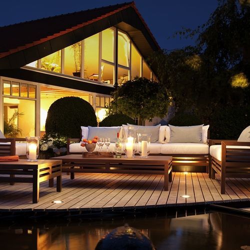 Modernes Sofa - LOUNGE - CUBIC OUTDOOR LIVING - für Außenbereich / Stoff / mit Armlehnen
