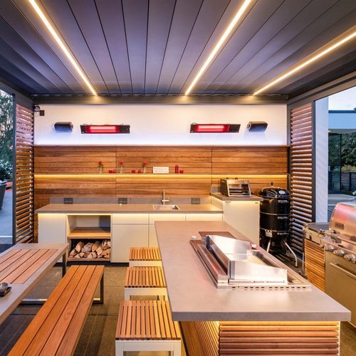 Outdoor-Küche - C1 - CUBIC OUTDOOR LIVING - modern / Holz / Kochinsel