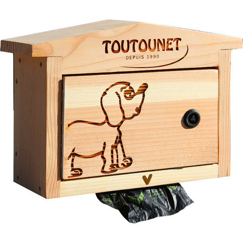 Holz-Hundekotbeutelspender - TOUTOUNET&reg; - SEPRA - bodenstehend / wandmontiert / für öffentliche Bereiche
