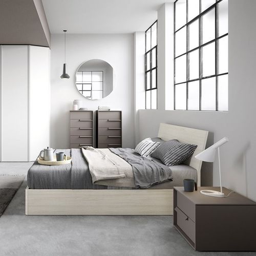 Doppelbett - THUN - cinquanta3 - modern / Kopfteil / lackiertes Holz