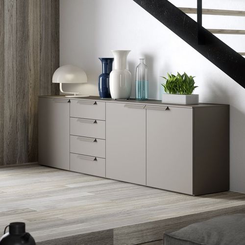 Modernes Sideboard - cinquanta3 - lackiertes Holz / grau / beige