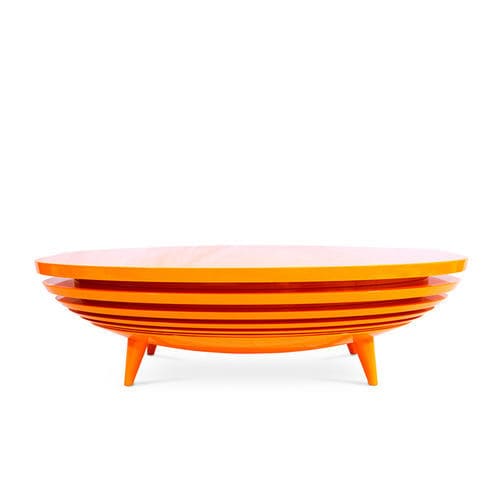 Moderner Couchtisch - Accum - BITANGRA - lackiertes Holz / Gestell aus Holz / oval