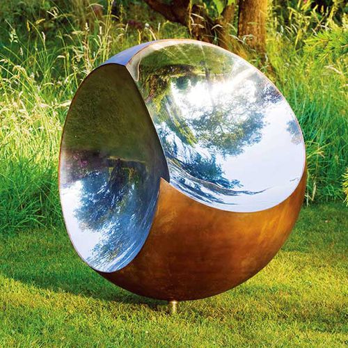 Skulptur / polierter Edelstahl BITE DAVID HARBER Kupfer / Garten