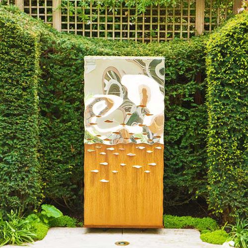 Skulptur / polierter Edelstahl - TITAN - DAVID HARBER - Garten / für öffentliche Bereiche
