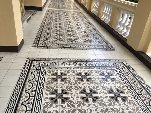 Matte Zementfliese - V20-370 - Viet Tiles Corporation - für den Innenraum / Boden / 20x20 cm