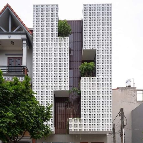 Hohler Betonstein - VCB-012 MAZE-4 - Viet Tiles Corporation - Dekor / gelocht / für Wand