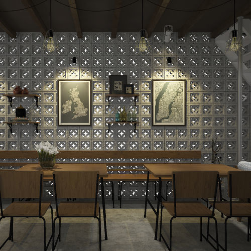 Hohler Betonstein - VCB-007 STAR - Viet Tiles Corporation - Dekor / gelocht / für Umzäunungen