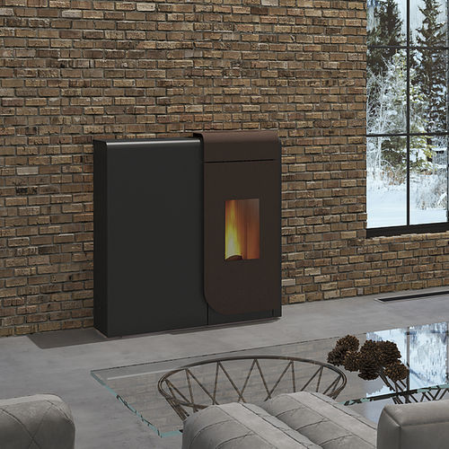 Wasserführender Kaminofen / Pellet - BASIC : THOR SLIM - KALON - modern / Metall