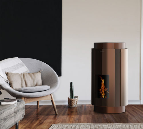 Wasserführender Kaminofen / Pellet - LILA - KALON - 12 kW / 8 kW / bodenstehend