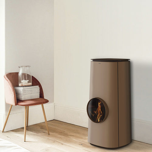 Wasserführender Kaminofen / Pellet - RISE - KALON - 12 kW / 8 kW / bodenstehend