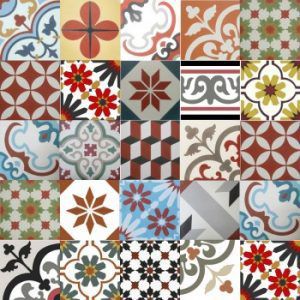 Patchwork-Zementfliese - RED BROWN YELLOW - Vietnam cement tile corp - für den Innenraum / Boden / Wand