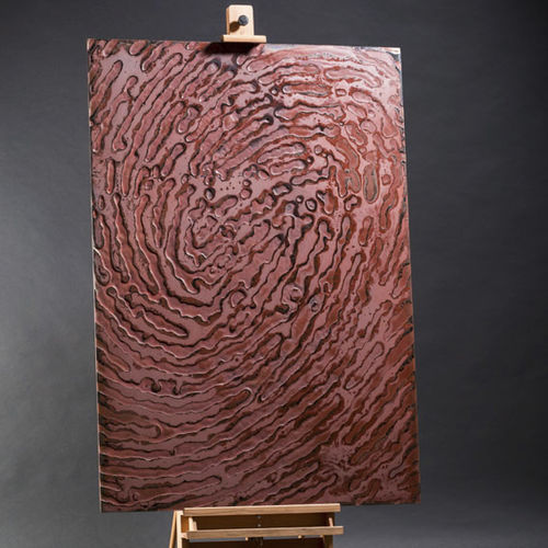 Dekorplatte für Wand - ARTWORK - FINGERPRINT - PlusObject - Glas / texturiert