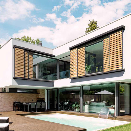 Schiebe-Fensterladen - SPH - Soltec - Holz / Metall / Holzoptik