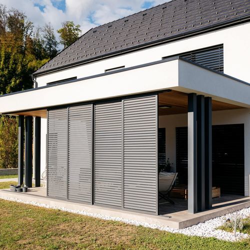 Schiebe-Fensterladen - SPS - Soltec - Aluminium / matt / für Schiebefenster