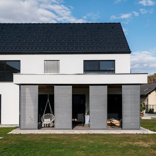 Schiebe-Fensterladen - SPH H50 - Soltec - Fichte / Aluminium / matt
