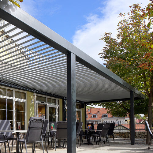 Angebaute Pergola - SL 240/60 - Soltec - selbsttragend / Metall / Aluminium