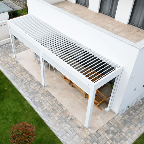 Angebaute Pergola - SL 170/28 - Soltec - Metall / mit Sonnenschutzlamellen / bioklimatisch
