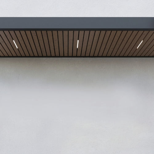 Vordach für Eingang - S1 - Soltec - Holz / Aluminium / mit Metallabdeckung