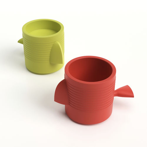 Polyethylen-Pflanzgefäß - FERA JAGO DEEP - Lyxo Design - freistehend / mit geometrischen Motiven / UV-beständig