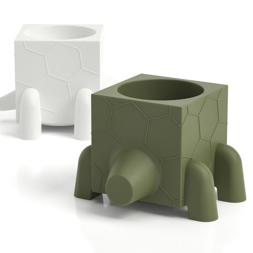 Polyethylen-Pflanzgefäß - FERA RUGA DEEP - Lyxo Design - freistehend / mit geometrischen Motiven / UV-beständig