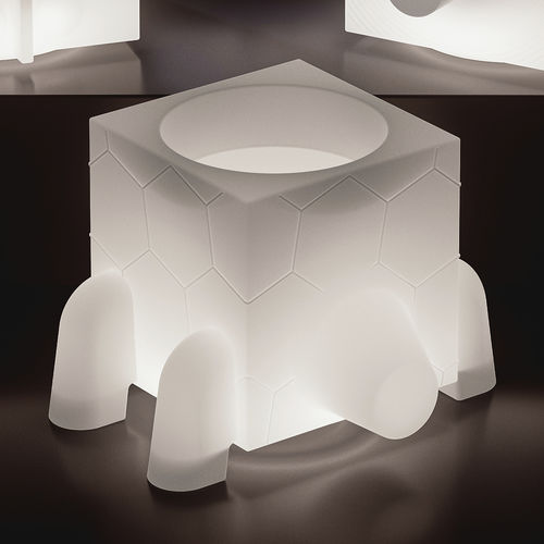 Beleuchtetes Pflanzgefäß - FERA RUGA LUMINOUS TRAY - Lyxo Design - Polyethylen / freistehend / mit geometrischen Motiven