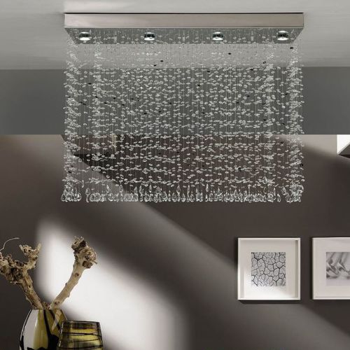 Hängelampe - LLUVIA - K-LIGHTING - Edelstahl / Kristall / modern