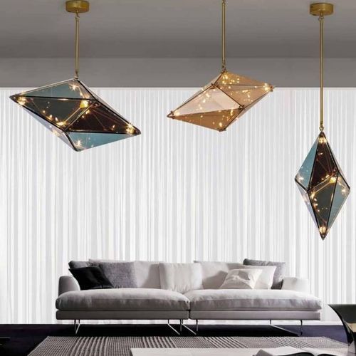 Hängelampe - FASHION LOSANGO AMBAR - K-LIGHTING - Aluminium / Glas / modern