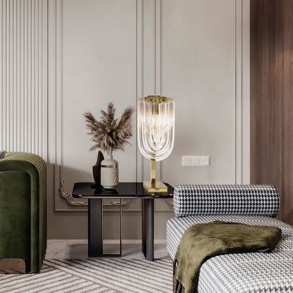 Tischlampe - ANATOLE - K-LIGHTING - Edelstahl / Glas / modern
