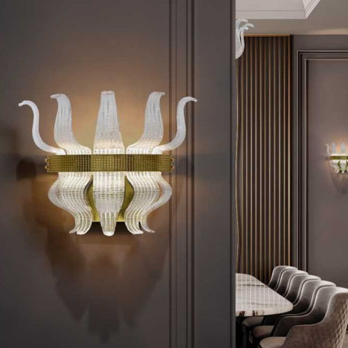 Moderne Wandleuchte - LUMA - K-LIGHTING - für den Innenraum / Edelstahl / Glas