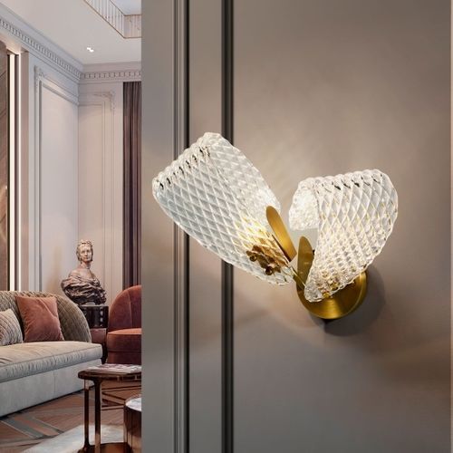Moderne Wandleuchte - LARA - K-LIGHTING - für den Innenraum / Edelstahl / Glas