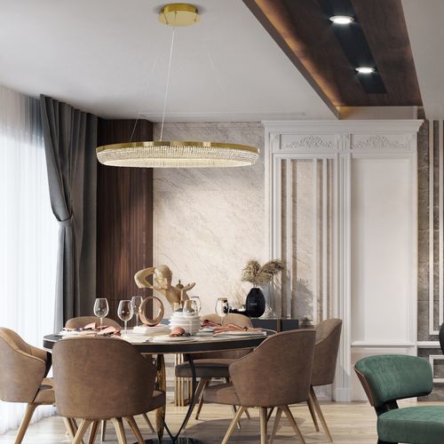 Hängelampe - IMPERIUM BIG - K-LIGHTING - Edelstahl / Kristall / modern