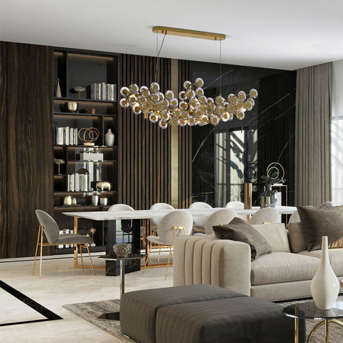 Hängelampe - EVA  - K-LIGHTING - Edelstahl / Kristall / modern