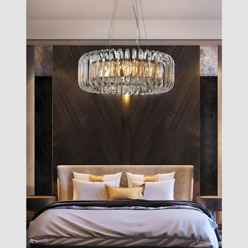Hängelampe - NERO - K-LIGHTING - Edelstahl / Kristall / modern